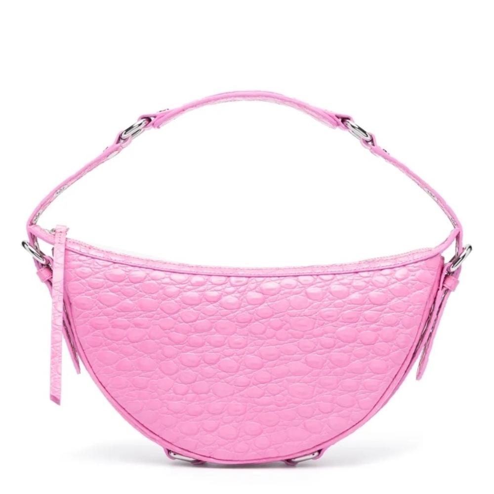 BY FAR - Gib embossed crocodile-effect shoulder bag
